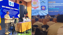 Kasat Pol PP NTB, Dr H Fathul Gani, M.Si saat membuka Rapat Koordinasi (Rakor), di Hotel Lombok Raya Mataram.