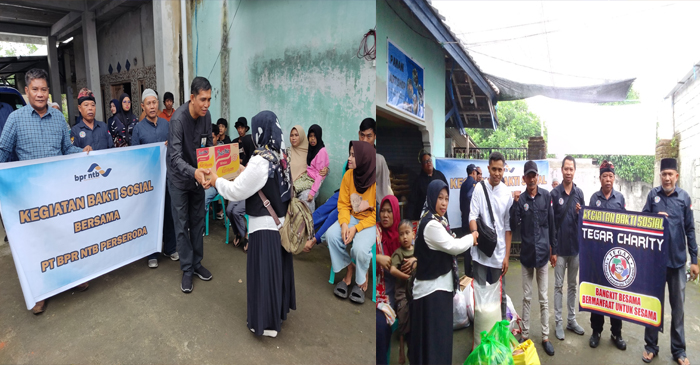 TEGAR berkolaborasi dengan BPR NTB saat menyalurkan donasi dan santunan kepada para disabilitas.