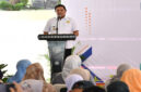 Bupati Lotim, H Haerul Warisin saat memberikan sambutan pada acara pengukuhan Bunda Literasi Provinsi NTB dan Kabupaten/Kota se-NTB Masa Bakti 2025-2030, di Pendopo Bupati Lotim, Rabu (2/7/2025).