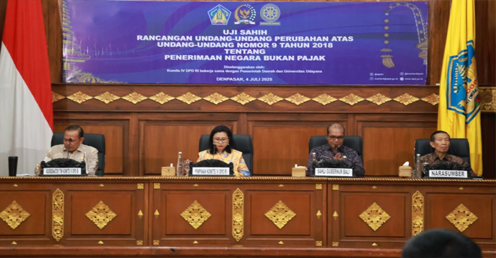 Komite IV DPD RI saat melaksanakan kegiatan Uji Sahih terhadap RUU tentang Perubahan atas UU No.9 Tahun 2018 tentang PNBP, di Provinsi Bali.