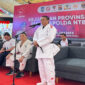 Ketua Umum Judo Provinsi NTB, HL Pathul Bahri saat memberikan sambutan pada acara penutupan Kejurprov NTB Jodu 2025 Kapolda Cup.