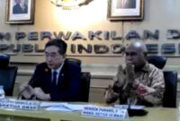 Ketua BKSP DPD RI, Gusti Farid Hasan Aman saat saat Rapat Kerja secara virtual, Jakarta, Kamis (28/8/2025).
