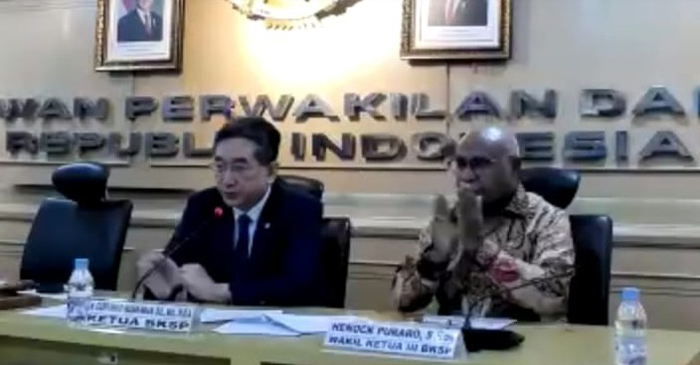 Ketua BKSP DPD RI, Gusti Farid Hasan Aman saat saat Rapat Kerja secara virtual, Jakarta, Kamis (28/8/2025).