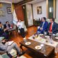 Ketua DPD RI, Sultan B Najamudin, didampingi pimpinan BKSP saat menerima kunjungan kehormatan Dubes Kerajaan Thailand Indonesia, Yang Mulia Prapan Disyatat, di Ruang Kerja Ketua DPD RI, Gedung Nusantara III, Lantai 8, Kompleks Parlemen Senayan, Jakarta, Jumat (22/8/2025).