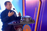 Gubernur NTB, Lalu Muhamad Iqbal memberikan sambutan pada acara pembukaan secara resmi REI NTB Property Expo 2025 sekaligus Gebyar KPR Merdeka, di Lombok Epicentrum Mall (LEM), Jalan Sriwijaya Mataram, Sabtu (16/8/2025).