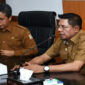 Bupati Lotim, H Hairul Warisin (kanan) saat memimpin Rakor persiapan pengoperasian pabrik Porang di Lombok Timur.