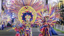Penampilan salah satu kesenian di Jember Festival Carnaval (JFC). 