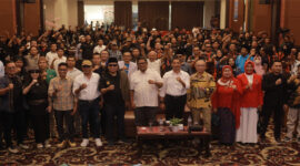 Suasana pose bersama usai menggelar Musda ke-V dan Rakerda ke-X, di Hotel Lombok Plaza Mataram.
