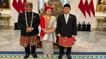 DARI KANAN: Ketua DPD RI, Sultan B Najamudin; Ketua DPR RI, Puan Maharani; dan Ketua MPR RI, Ahmad Muzani.