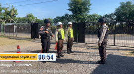 Personel Polda NTB saat melakukan pengamanan di area PT Sumbawa Timur Mining.