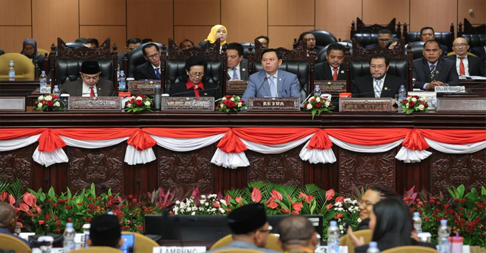 Suasana Sidang Paripurna ke-16 DPD RI, di Gedung Nusantara V, Kompleks Parlemen Senayan Jakarta, Kamis (14/8/2025).