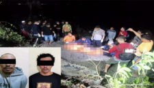 Jasad korban WNA Spanyol ditemukan (foto kanan) dan dua terduga pelaku yang berhasil diamankan polisi (foto pojok kiri bawah).