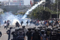 Ribuan Generasi Z Nepal saat melakukan demonstrasi di Kathmandu.