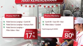 Dalam menyambut Kemerdekaan RI ke-80, AHASS menawarkan diskon spesial paket servis hingga 17%.