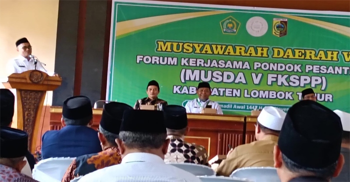 Suasana Musda  ke-V FKSPP Kabupaten Lotim, di Aula Kemenag Lotim, Rabu (19/11/2025).