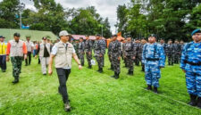 Suasana Apel Pasukan Siaga Bencana Banjir, Tanah Longsor, dan Cuaca Ekstrem, di Lapangan Bumi Gora Kantor Gubernur NTB, pada Jumat (28/11/2025).