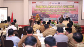 Suasana kegiatan sosialisasi anti korupsi dan gratifikasi yang digelar oleh Pemkab Loteng.