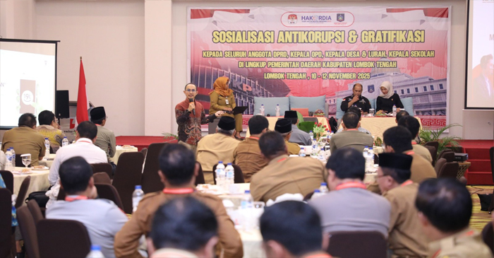 Suasana kegiatan sosialisasi anti korupsi dan gratifikasi yang digelar oleh Pemkab Loteng.