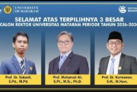 Ini tiga calon teratas bersaing untuk menjadi Rektor Unram periode 2026-2030.