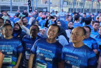 Suasana kegiatan Mandalika Korpri Fun Night Run 2025, yang diadakan di Kawasan Kuta Mandalika, Kabupaten Lombok Tengah (Loteng), pada Sabtu (6/12/2025).