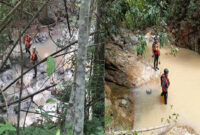Tim SAR gabungan saat mencari seorang warga Lombok Barat, Rizki (29 tahun), korban hilang terseret arus banjir bandang di Sungai Desa Lunyuk, Kecamatan Lunyuk, Kabupaten Sumbawa, pada Minggu siang (14/12/2025).
