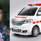 Kadis Kominfotik NTB, H Yusron Hadi (kiri) dan Mobil Ambulans (kanan).