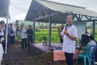 Gubernur NTB, Lalu Muhamad Iqbal saat memberikan sambutan pada acara panen raya, di Gapoktan Berkah Subur, Dusun Sambik Rantik, Desa Banyu Urip, Kecamatan Gerung, Lombok Barat, Rabu (7/1/2026), 