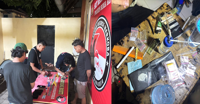Tm Satresnarkoba Polres Bima Kota berhasil mengamankan pelaku pengedar sabu dan barang bukti (BB).