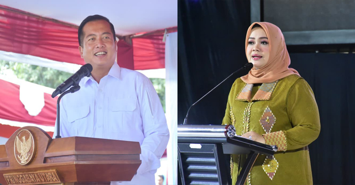 Gubernur NTB, Lalu Muhamad Iqbal (kiri) dan Wagub NTB, Hj Indah Dhamayanti Putri (kanan).