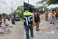 Tim dari Dinas PUPR dan Kawasan Permukiman NTB saat melakukan survei lapangan untuk memetakan titik-titik kerusakan jalan sebagai tahap awal untuk melakukan perbaikan.
