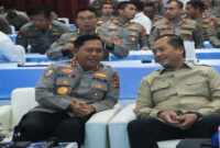 Gubernur NTB, Lalu Muhamad Iqbal bersama Kapolda NTB, Irjen Pol Edy Murbowo, di sela-sela Rapat Pimpinan Polda NTB Tahun 2026, di Gedung Sasana Dharma Polda NTB, Jumat (20/2/2026).