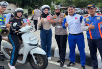 Satlantas Polres Lombok Utara menggandeng Astra Motor NTB untuk mengedukasi masyarakat atau pengendara sepeda motor tentang keselamatan berlalu lintas.