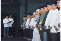 Gubernur NTB, Lalu Muhammad Iqbal, saat melantik Pengurus LPTQ dan Dewan Pengelola Islamic Center NTB periode 2026–2031, di Ballroom Bank NTB Syariah, Sabtu (14/2/2026).