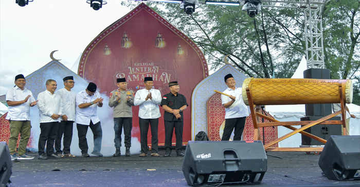 Gubernur NTB, Lalu Muhamad Iqbal, saat secara resmi membuka Gelegar Lentera Ramadan 2026, di Taman Alun-Alun Tioq Tata Tunaq, Kabupaten Lombok Utara (KLU), Rabu (25/2/2026).