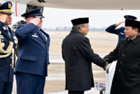 Presiden Prabowo Subianto saat tiba di Amerika Serikat, pada Selasa (17/2/2026) pukul 11.55 waktu setempat.
