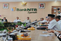 Suasana Rakor Program MBG, di Ruang Rapat Hajar Aswad Kantor Bank NTB Syariah, Jalan Udayana, Kota Mataram, Rabu (4/2/2026),