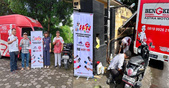 Perayaan HPN 2026 di NTB, Astra Motor NTB mengadakan program Service Kunjung Pers, dengan memberikan layanan servis sepeda motor gratis sekaligus membuka ruang dialog hangat bersama insan pers.