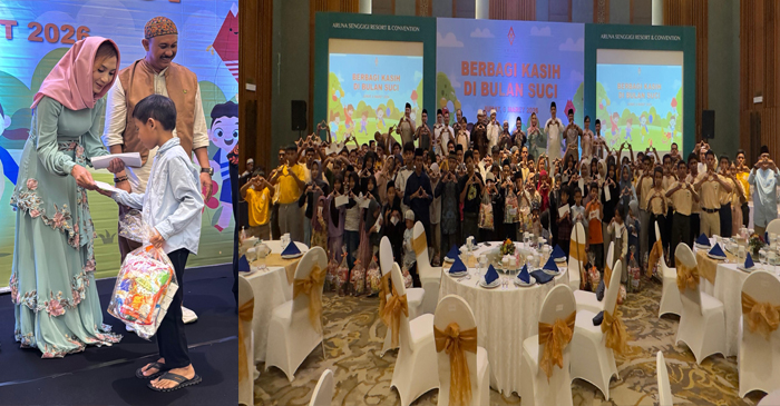 Aruna Senggigi Resort & Convention saat menggelar kegiatan Corporate Social Responsibility (CSR) bertajuk “Berbagi Kasih di Bulan Suci”, Jumat (6/3/2026), di Aruna Grand Ballroom.
