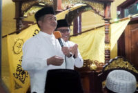 Gubernur NTB, Lalu Muhamad Iqbal saat silaturrahmi dengan masyarakat Desa Talabiu, Kabupaten BIma, di Masjid Besar Al-Hidayah Desa Talabiu pada Selasa (3/3/2026).