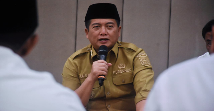 Gubernur NTB, Lalu Muhamad Iqbal saat menghadiri buka puasa bersama pemangku kepentingan ekonomi, pelaku bisnis, dan investor, di Pendopo Gubernur NTB, Senin (16/3/2026).