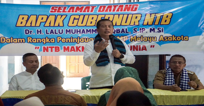 Gubernur NTB, Lalu Muhamad Iqbal saat memberikan arahan kepada pengurus Koperasi Kelurahan Merah Putih Melayu Asakota, Kota Bima, pada Senin (2/3/2026).