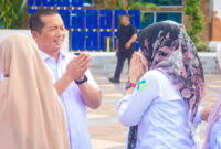 Gubernur NTB, Lalu Muhamad Iqbal saat acara halal bihalal di halaman kantor Gubernur NTB, Rabu (25/3/2026).