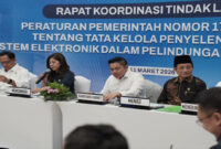Suasana Rakor Tindak Lanjut PP Tunas, yang digelar di Kantor Kementerian Komdigi, Jakarta, Rabu pagi (11/3/2026).