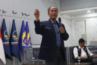 Anggota DPR RI Fraksi NasDem, H. Fauzan Khalid saat menjadi pembicara Bimtek Anggota DPRD Fraksi NasDem Provinsi, Kabupaten dan Kota serta Pendidikan Politik Struktur Partai NasDem se-Provinsi Jawa Tengah dan Jawa Barat, di Jakarta, pada Jumat (24/4/2026).