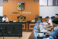 Suasana rapat koordinasi darurat yang digelar Pemerintah Kabupaten Lombok Timur, di Kantor Bupati Lombok Timur, Senin (13/4/2026).
