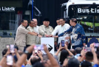 Presiden Prabowo Subianto saat meresmikan pabrik perakitan kendaraan komersial listrik milik PT VKTR Sakti Industries, di Kabupaten Magelang, Kamis (9/4/2026).