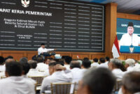 Presiden Prabowo Subianto saat mengumpulkan jajaran Kabinet Merah Putih, pejabat eselon I kementerian/lembaga, hingga para direktur utama BUMN, di Istana Merdeka, Jakarta, Rabu (8/4/2026).