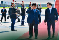 Presiden Prabowo Subianto saat tiba di Prancis.