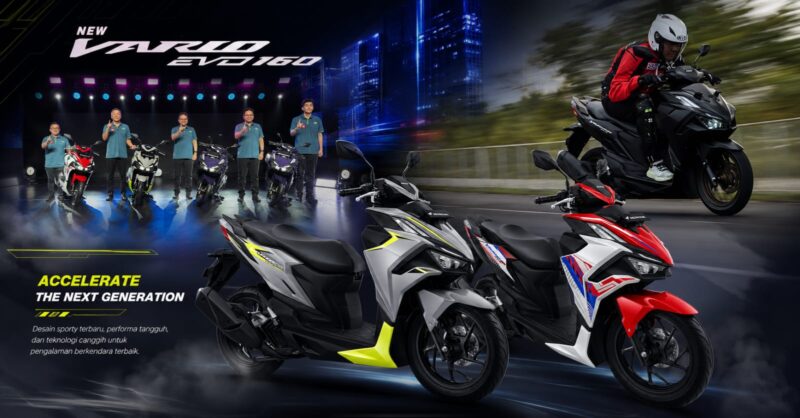 PT Astra Honda Motor (AHM) resmi meluncurkan New Honda Vario Evo 160, generasi terbaru skutik premium 160cc yang hadir membawa evolusi pada desain, performa mesin, fitur, hingga pilihan warna.