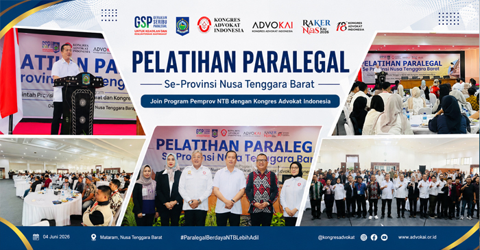 Suasana pembukaan pelatihan paralegal yang diikuti 200 peserta dari berbagai daerah di NTB, yang berlangsung di Graha Bhakti Praja Kantor Gubernur NTB, Kamis (4/6/2026).